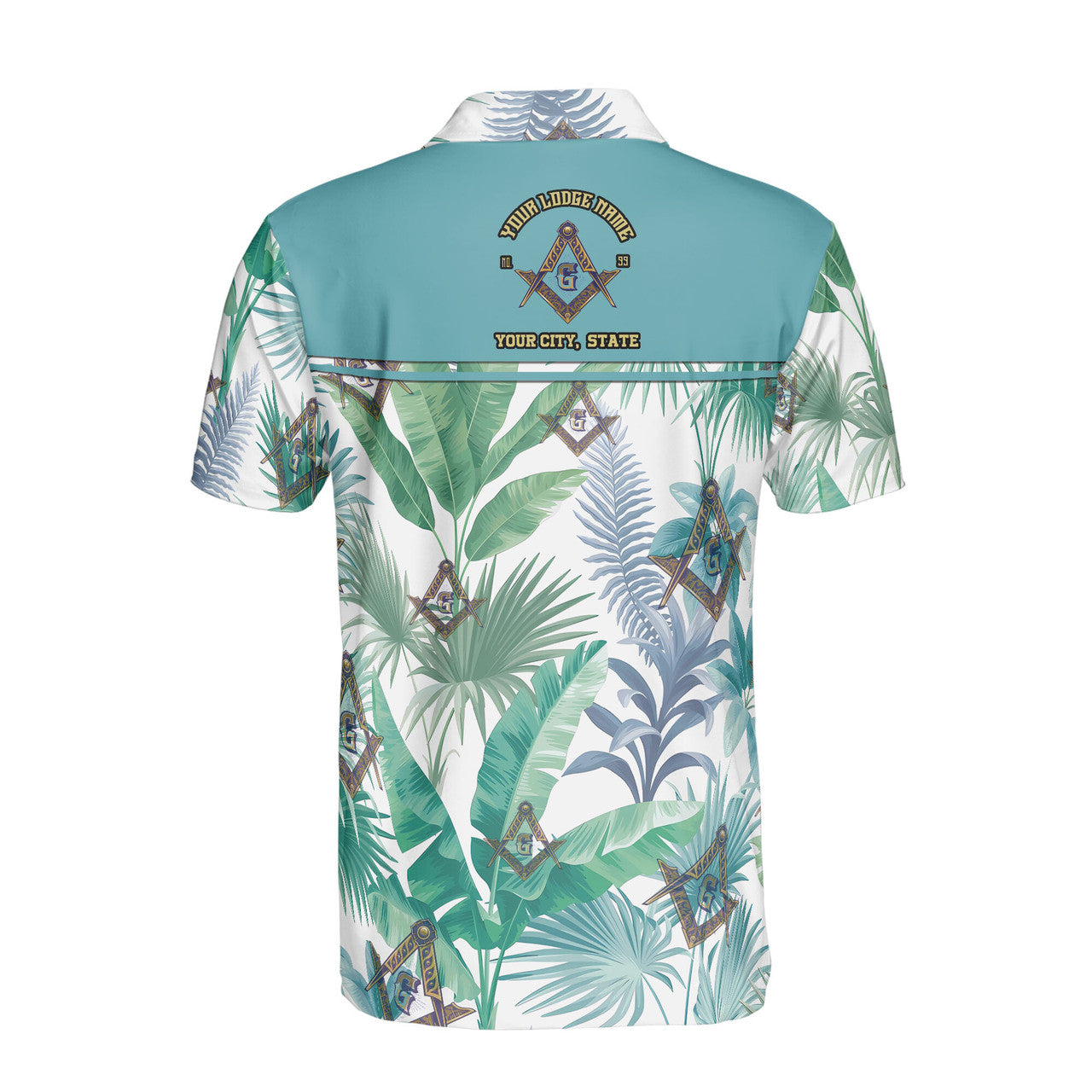 Personalized Freemasson Tropical Palm Leaf Men's Polo Shirt S-5XL - FUKAMASONIC