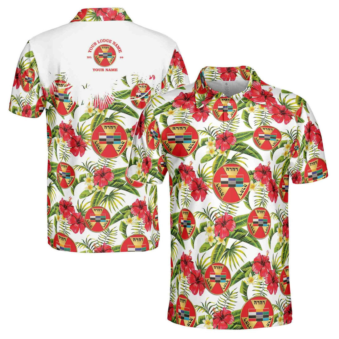 Personalized Royal Arch Masonic Tropical Tree Men's Polo Shirt S-5XL - FUKAMASONIC