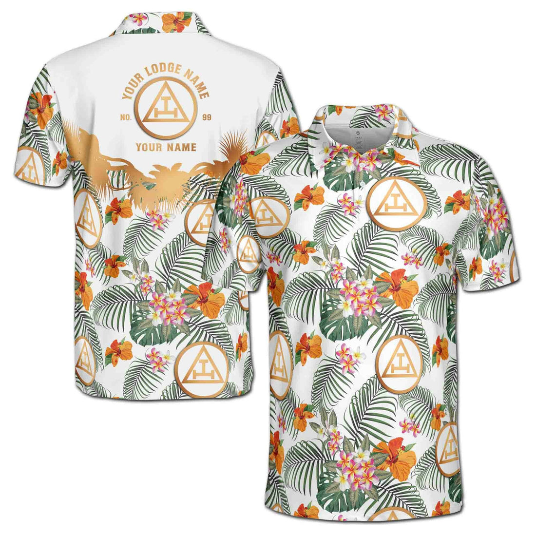 Customized Royal Arch Masonry Palm Leaf Men's Polo Shirt S-5XL - FUKAMASONIC
