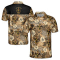 Customized Scottish Rite 33 Brown Tropical Floral Men's Polo Shirt S-5XL - FUKAMASONIC