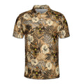 Customized Scottish Rite 33 Brown Tropical Floral Men's Polo Shirt S-5XL - FUKAMASONIC