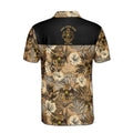 Customized Scottish Rite 33 Brown Tropical Floral Men's Polo Shirt S-5XL - FUKAMASONIC