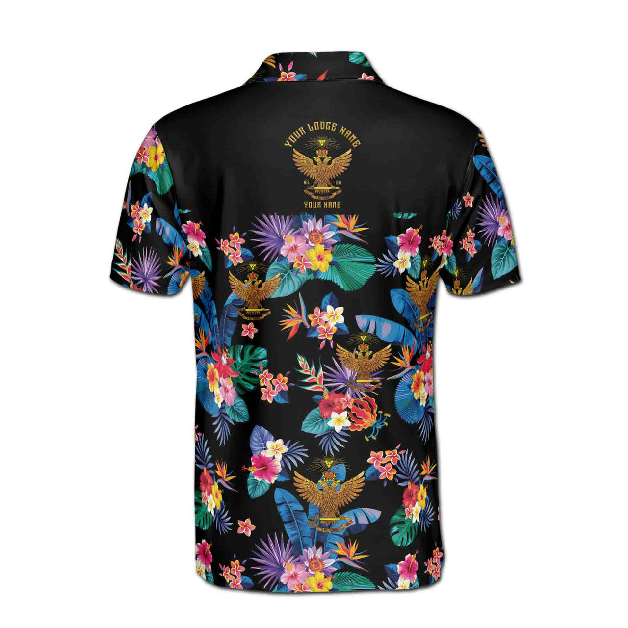 Customized Scottish Rite 33 Colorful Palm Leaf Men's Polo Shirt S-5XL - FUKAMASONIC