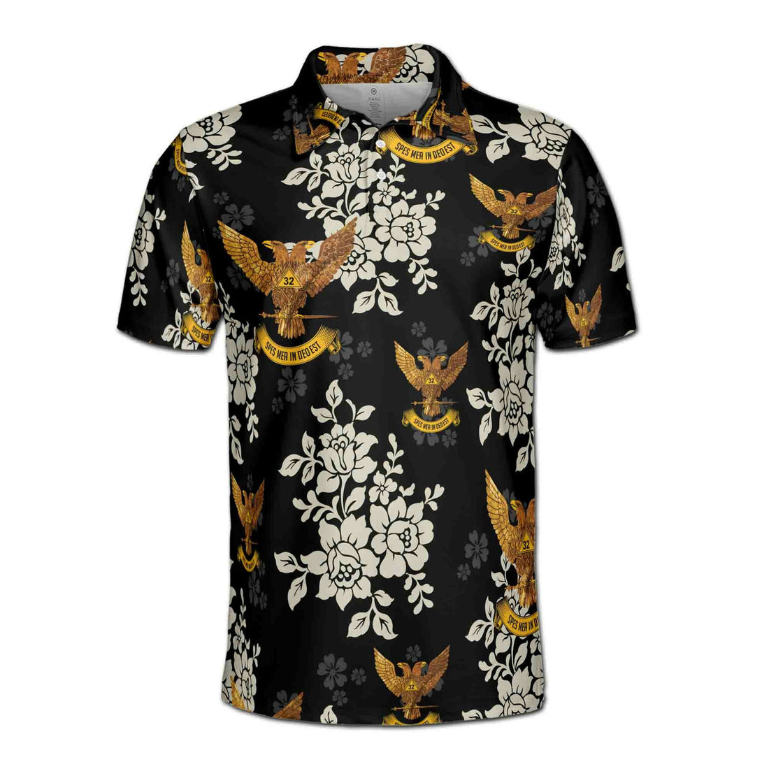 Customized Scottish Rite 32 Tropical Floral Men's Polo Shirt S-5XL - FUKAMASONIC