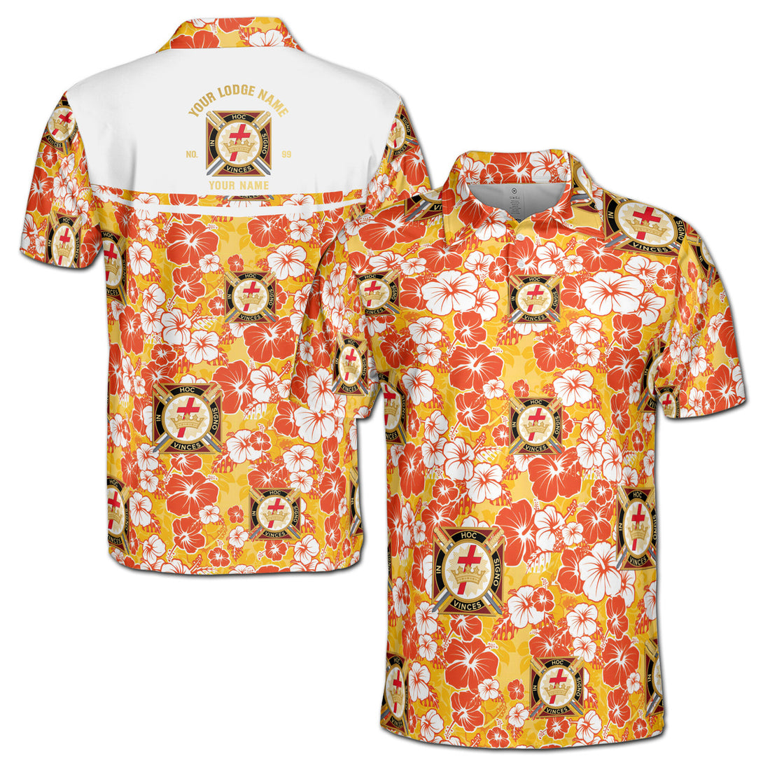 Customized Knights Templar Commandery Masonry Floral Men's Polo Shirt S-5XL - FUKAMASONIC