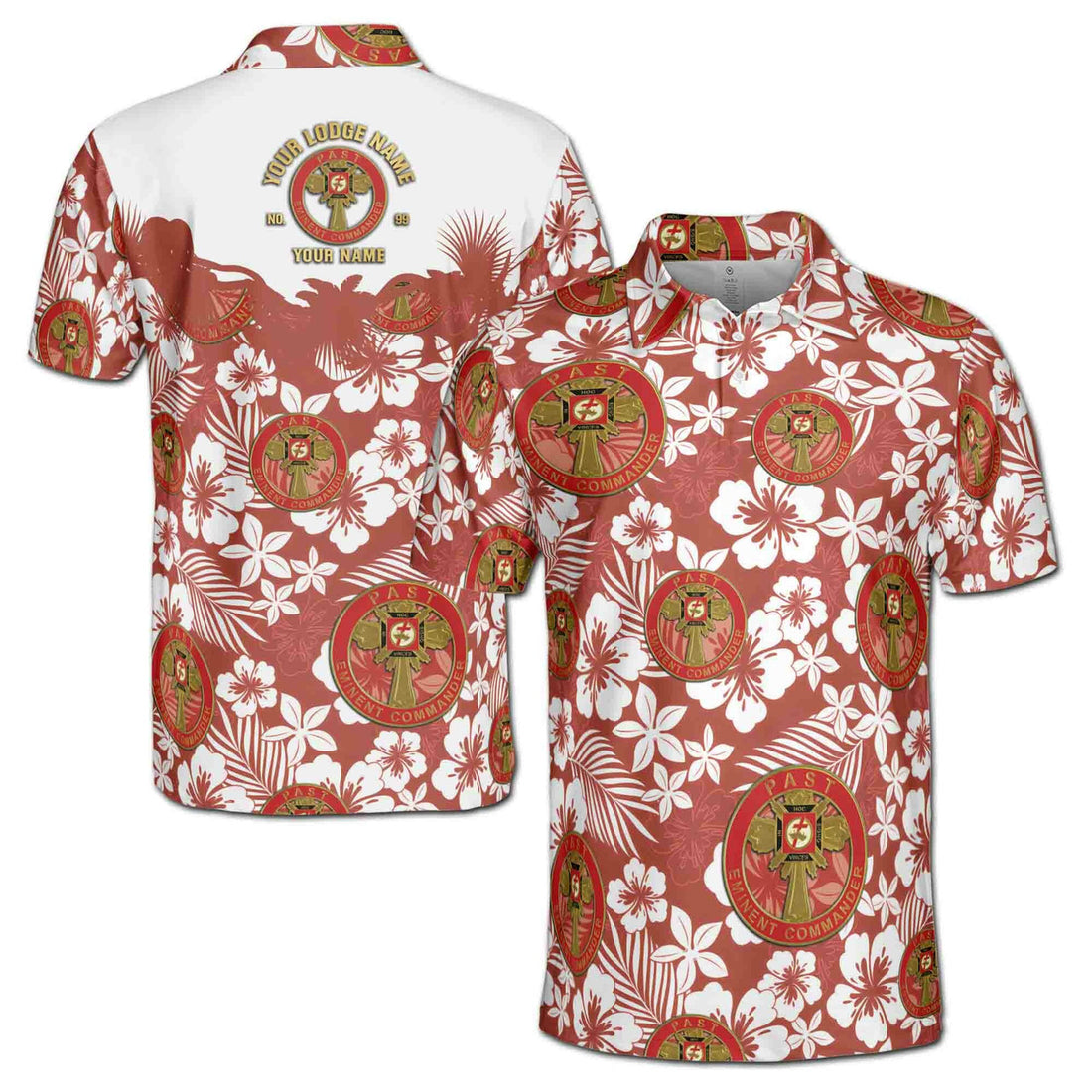Custom York Rite Past Eminent Commander Masonry Men's Polo Shirt S-5XL - FUKAMASONIC