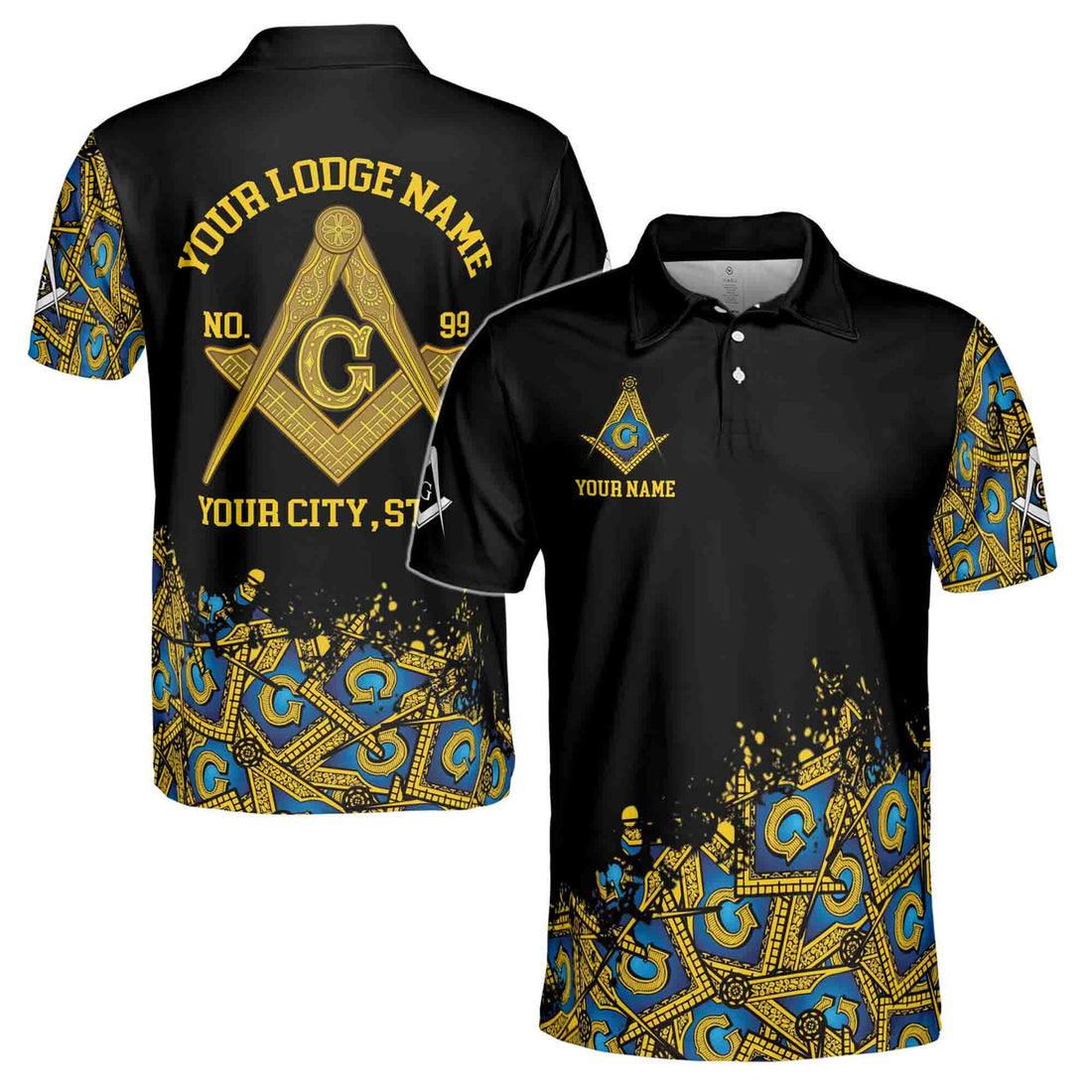 Customized Blue Lodge Master Mason Mansonic Men's Polo Shirt S-5XL - FUKAMASONIC