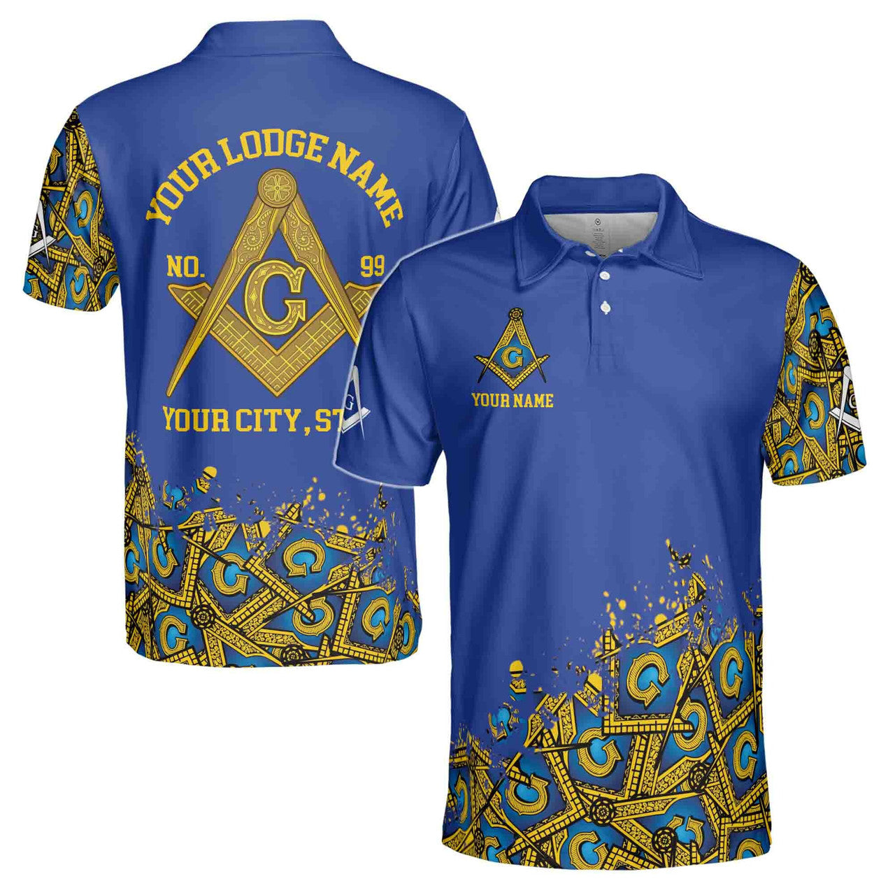 Customized Blue Lodge Master Mason Mansonic Men's Polo Shirt S-5XL - FUKAMASONIC