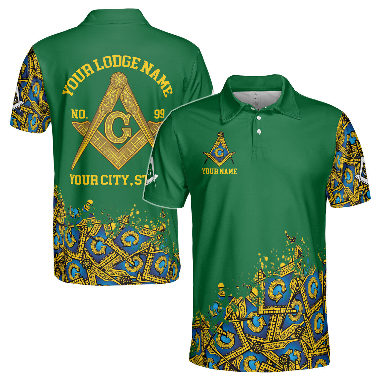 Customized Blue Lodge Master Mason Mansonic Men's Polo Shirt S-5XL - FUKAMASONIC