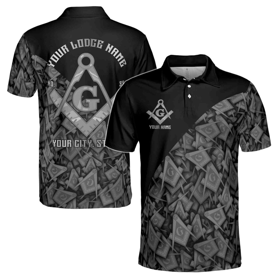 Customized Masonry Master Mason Multi-color Men's Polo Shirt S-5XL - FUKAMASONIC
