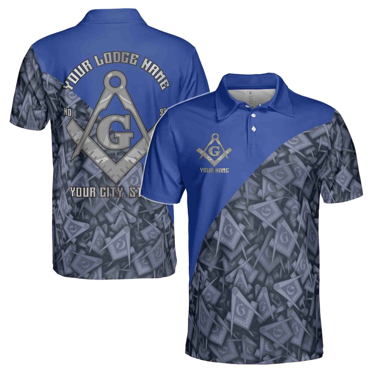 Customized Masonry Master Mason Multi-color Men's Polo Shirt S-5XL - FUKAMASONIC