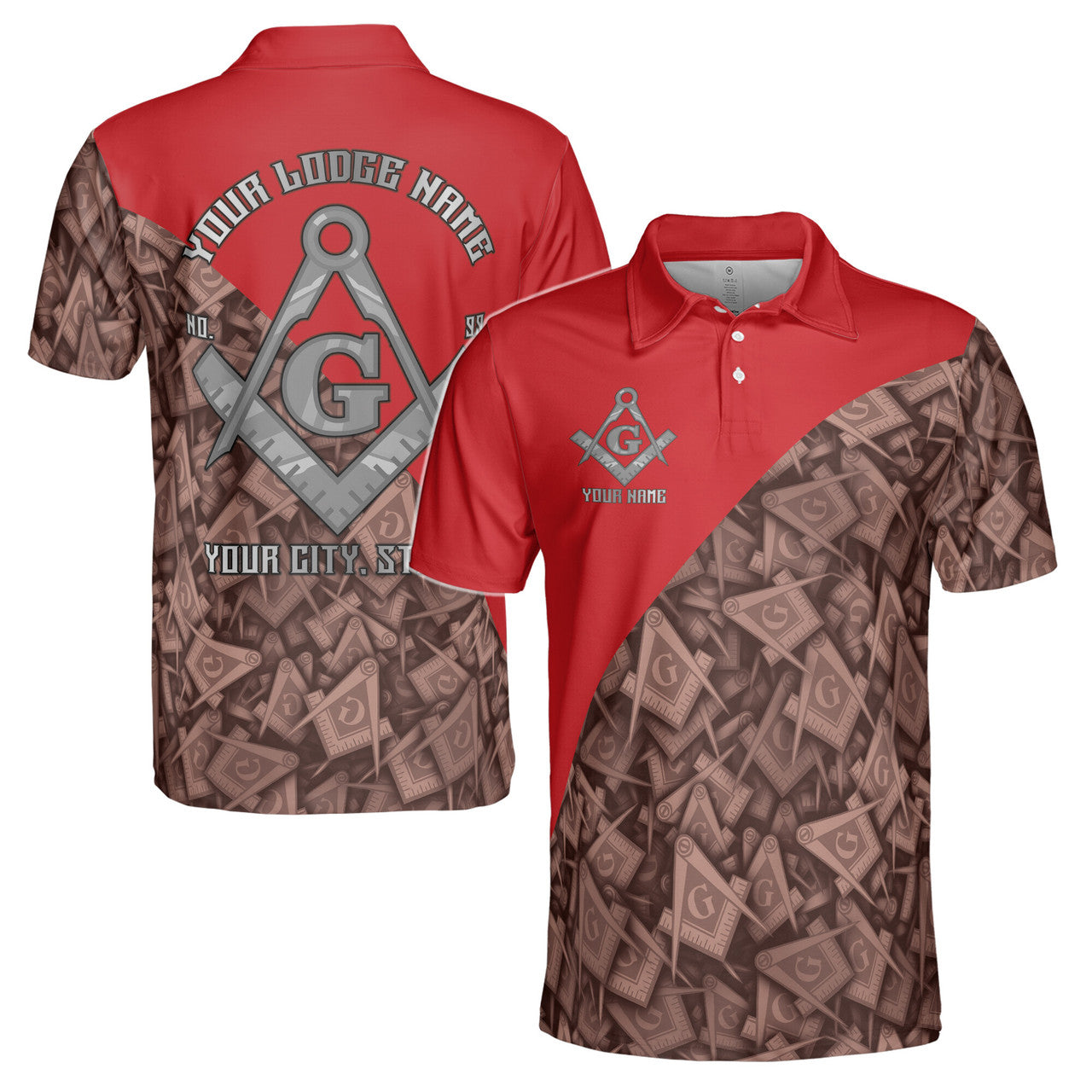 Customized Masonry Master Mason Multi-color Men's Polo Shirt S-5XL - FUKAMASONIC
