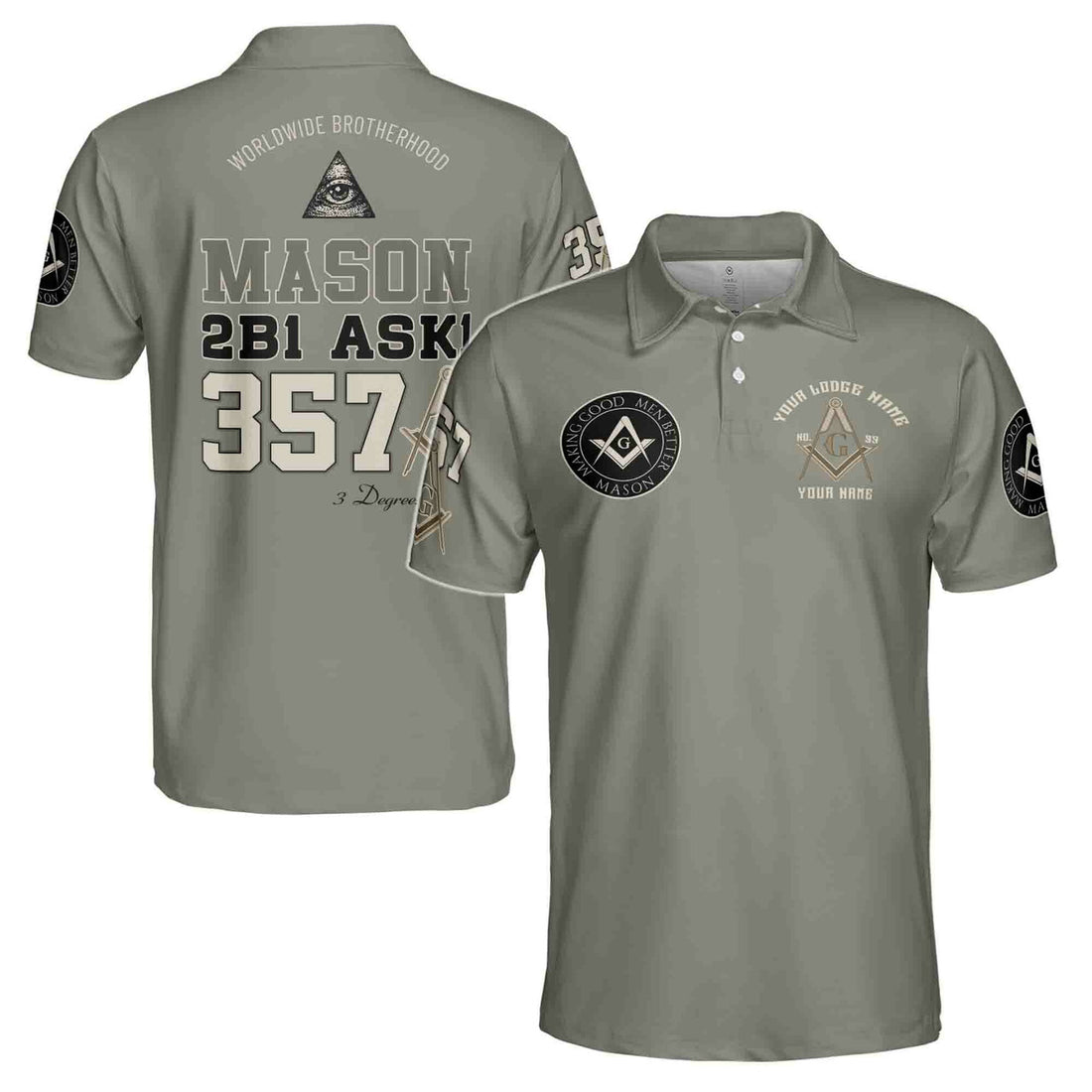 Customized Name Mason Making Good Man Better 357 Men's Polo Shirt S-5XL - FUKAMASONIC