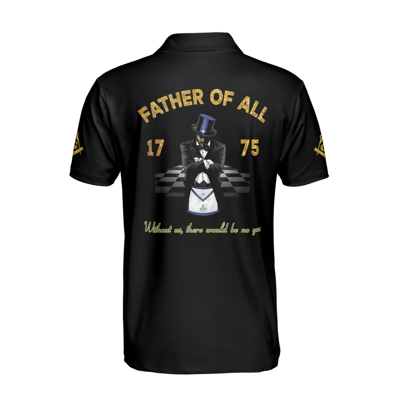 Personalized Freemason Father Of All Golden Line Men's Polo Shirt S-5XL - FUKAMASONIC