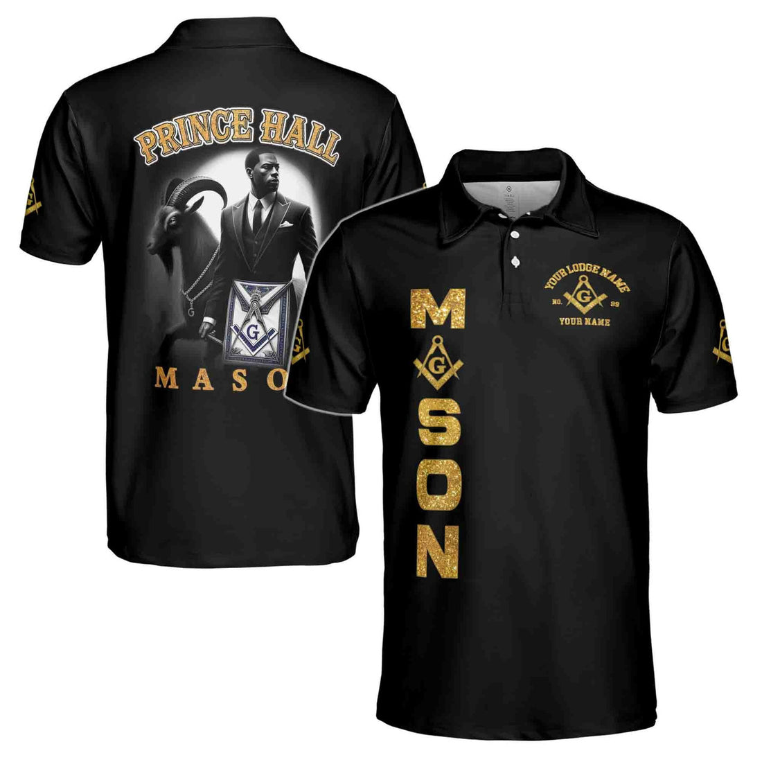 Customized Masonic PHA Riding The Goat Men's Polo Shirt S-5XL - FUKAMASONIC