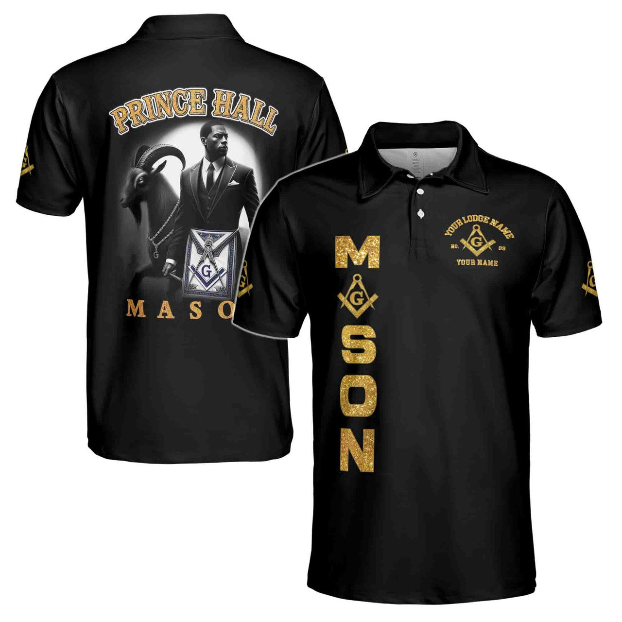 Customized Masonic PHA Riding The Goat Men's Polo Shirt S-5XL - FUKAMASONIC