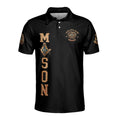 Custom Name Master Mason Freemason Bronze Emblem Men's Polo S-5XL - FUKAMASONIC