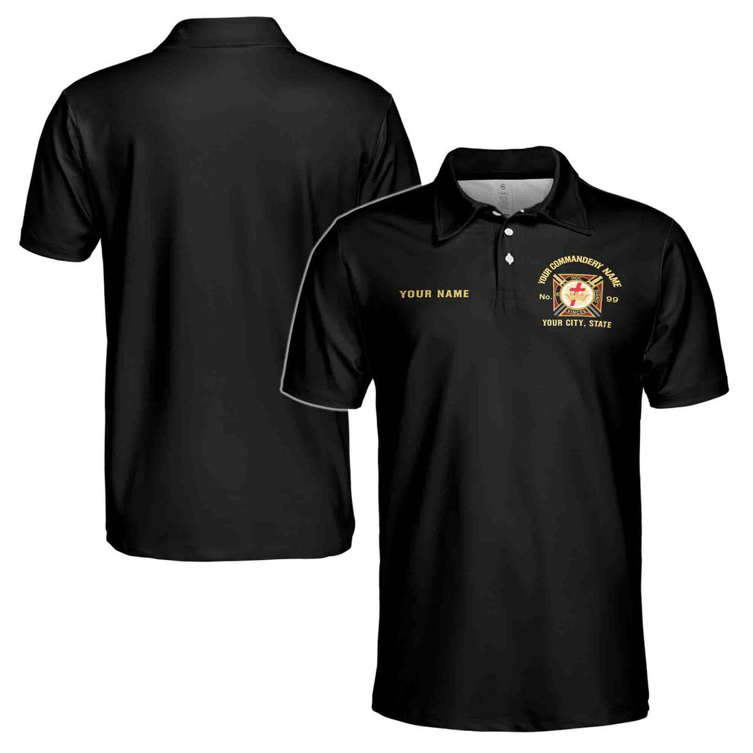 Personalized In Hoc Signo Vinces Symbol Masonry Knights Templar Men's Polo S-5XL - FUKAMASONIC