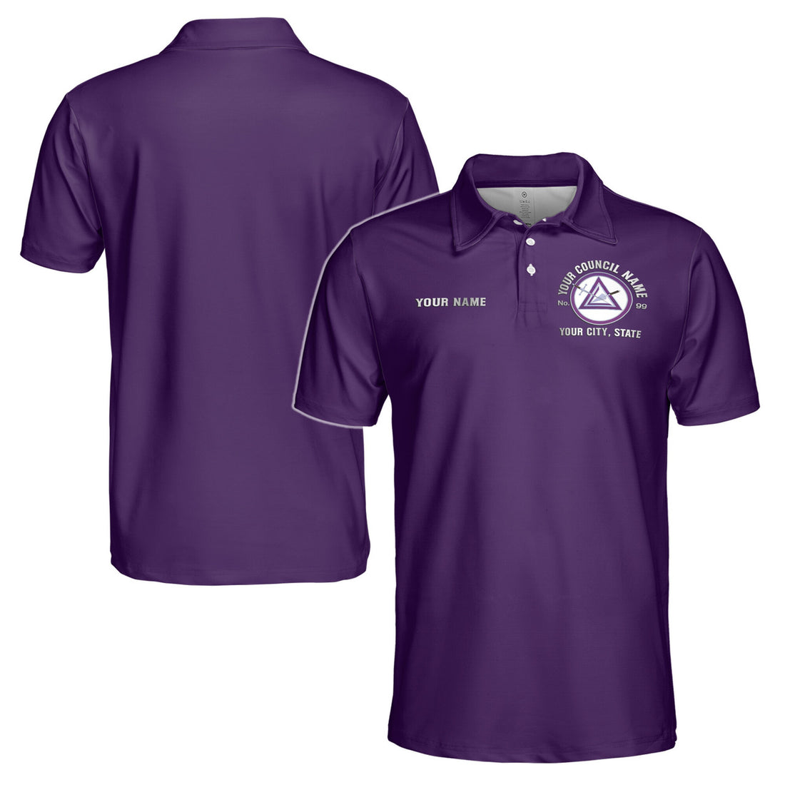 Custom Name Royal and Select Masters Council Name Men's Polo S-5XL