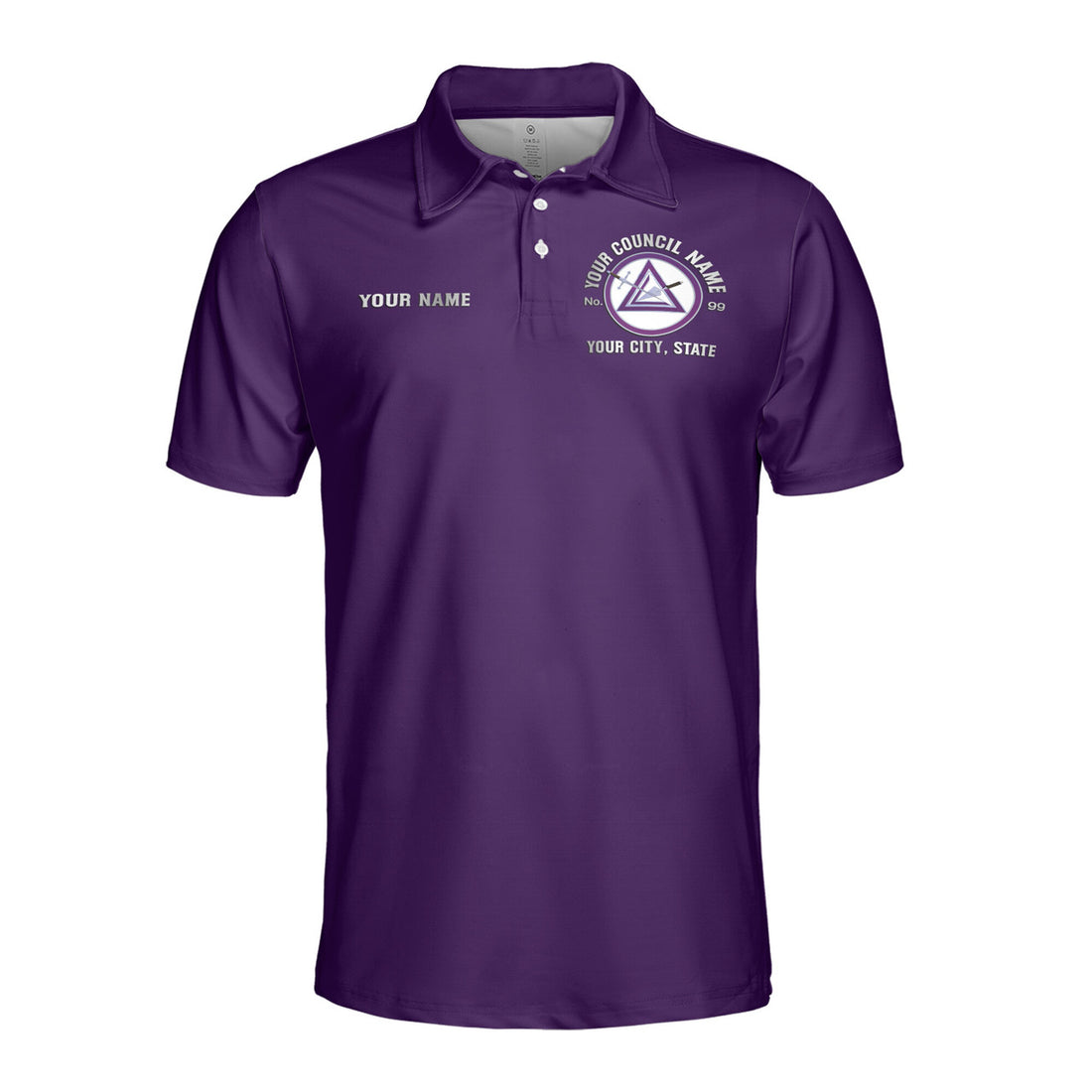 Custom Name Royal and Select Masters Council Name Men's Polo S-5XL