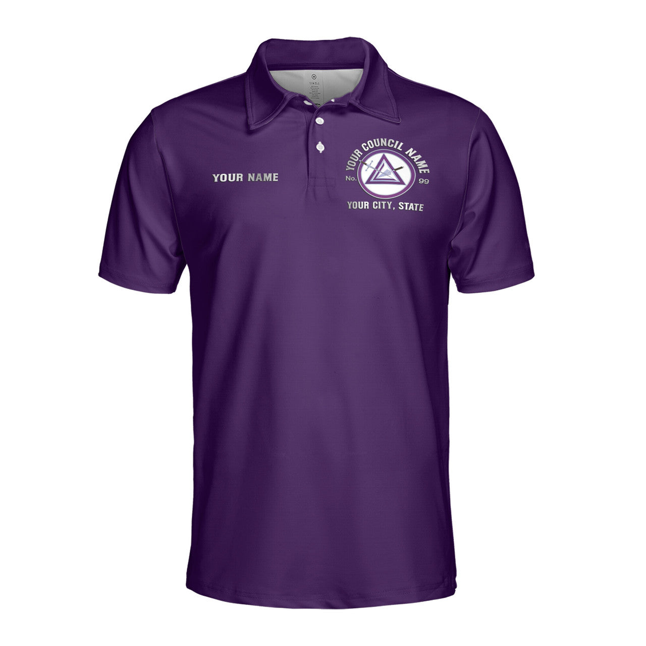 Custom Name Royal and Select Masters Council Name Men's Polo S-5XL - FUKAMASONIC
