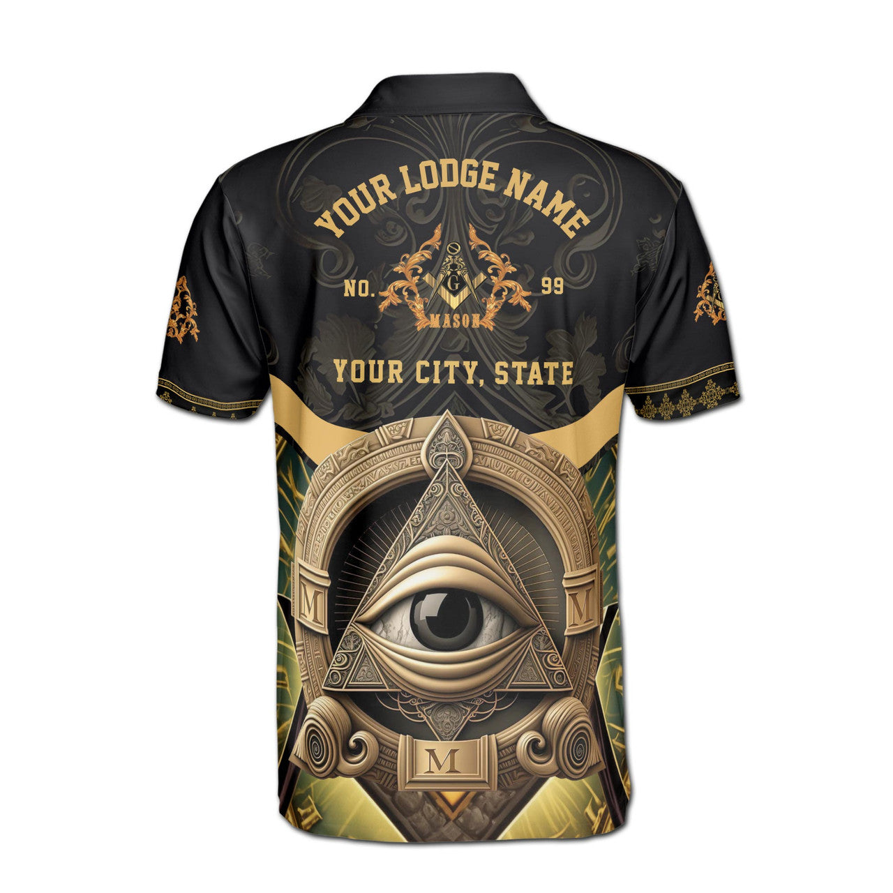 Customized Master Mason Freemasonry All Seeing Eye Men's Polo S-5XL - FUKAMASONIC