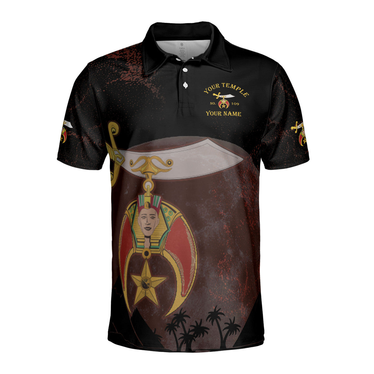 Customized Freemason Noble Shriners In Moonlight Men's Polo S-5XL - FUKAMASONIC