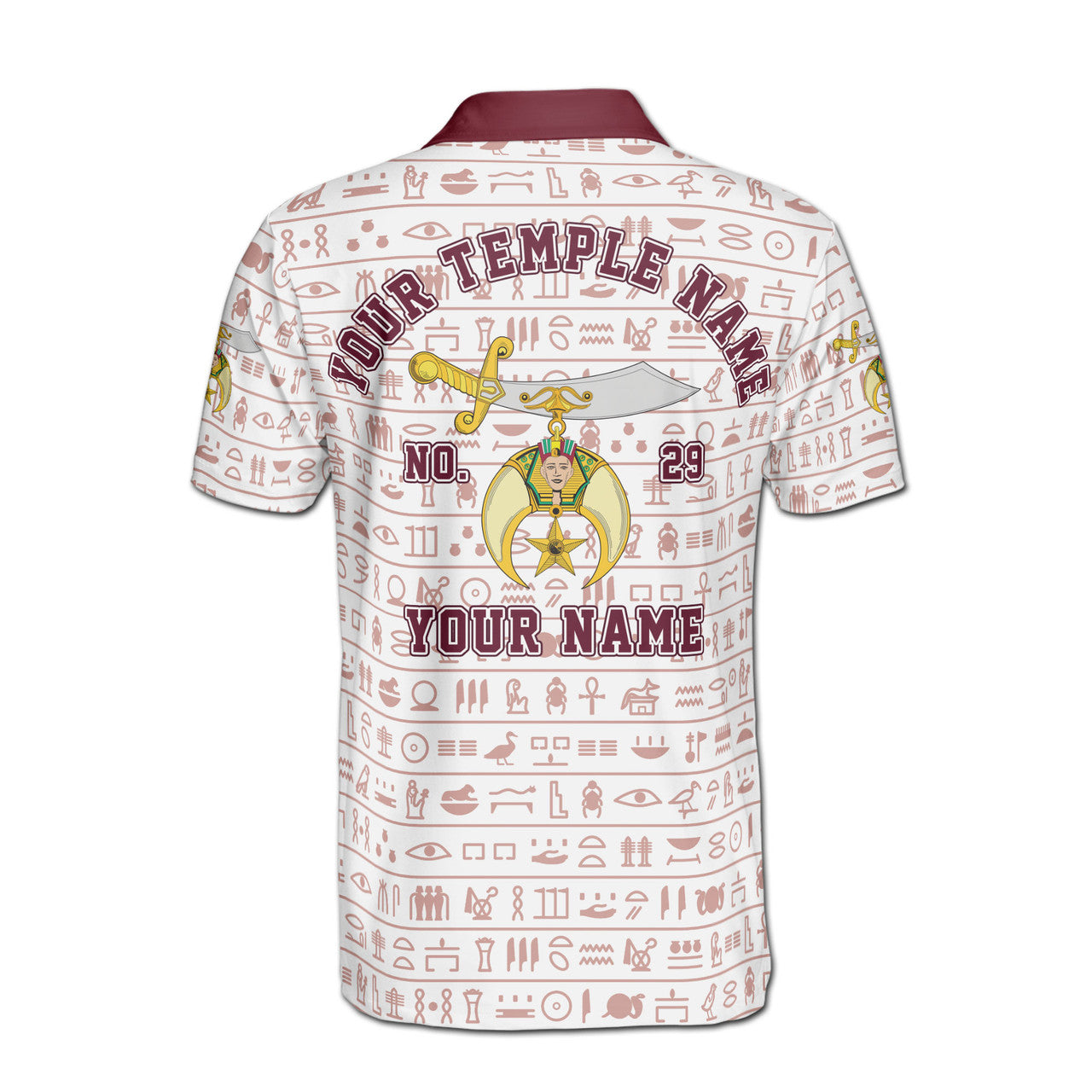 Customized Noble Polo Shriners Egyptian Patterns Men's Polo S-5XL - FUKAMASONIC