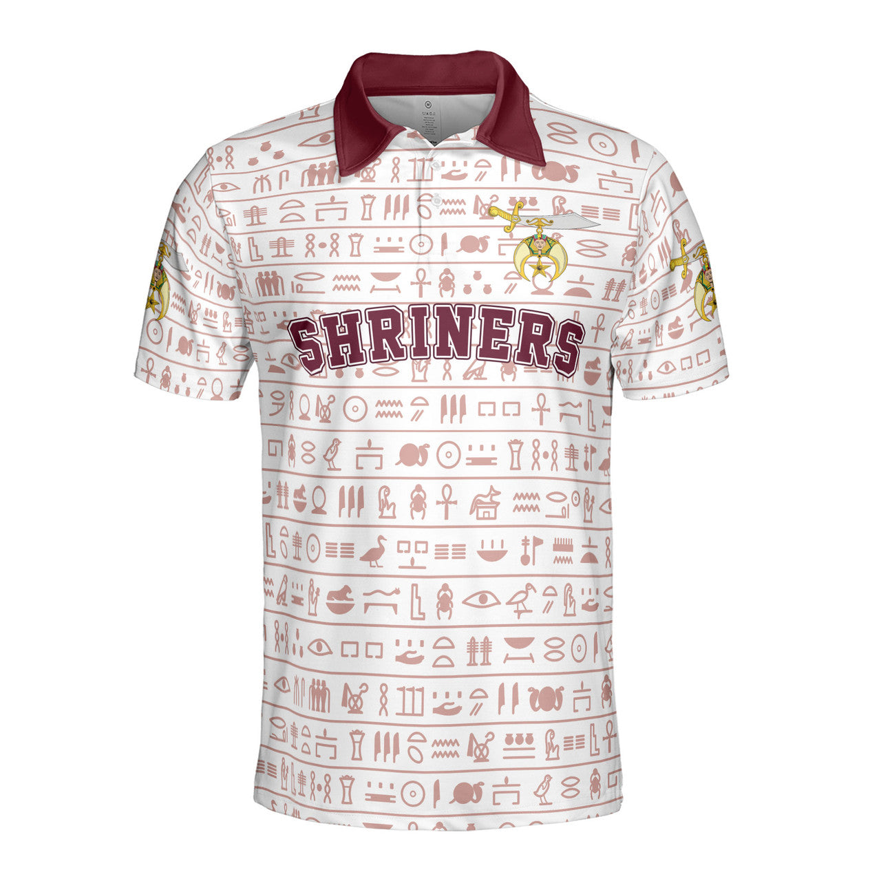 Customized Noble Polo Shriners Egyptian Patterns Men's Polo S-5XL - FUKAMASONIC
