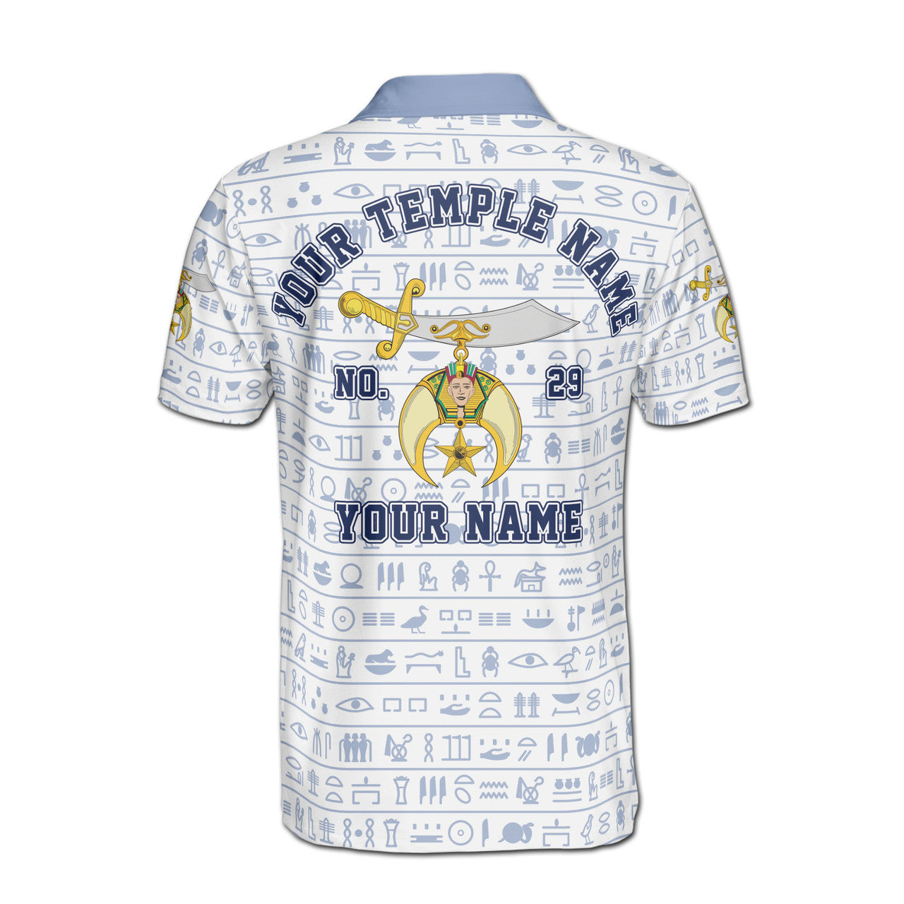 Customized Noble Polo Shriners Egyptian Patterns Men's Polo S-5XL - FUKAMASONIC