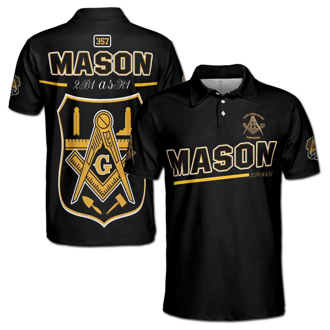 Freemasonry 357 Mason Custom Lodge Name, Number And Your Name 3D Polo Shirt Size S-5XL