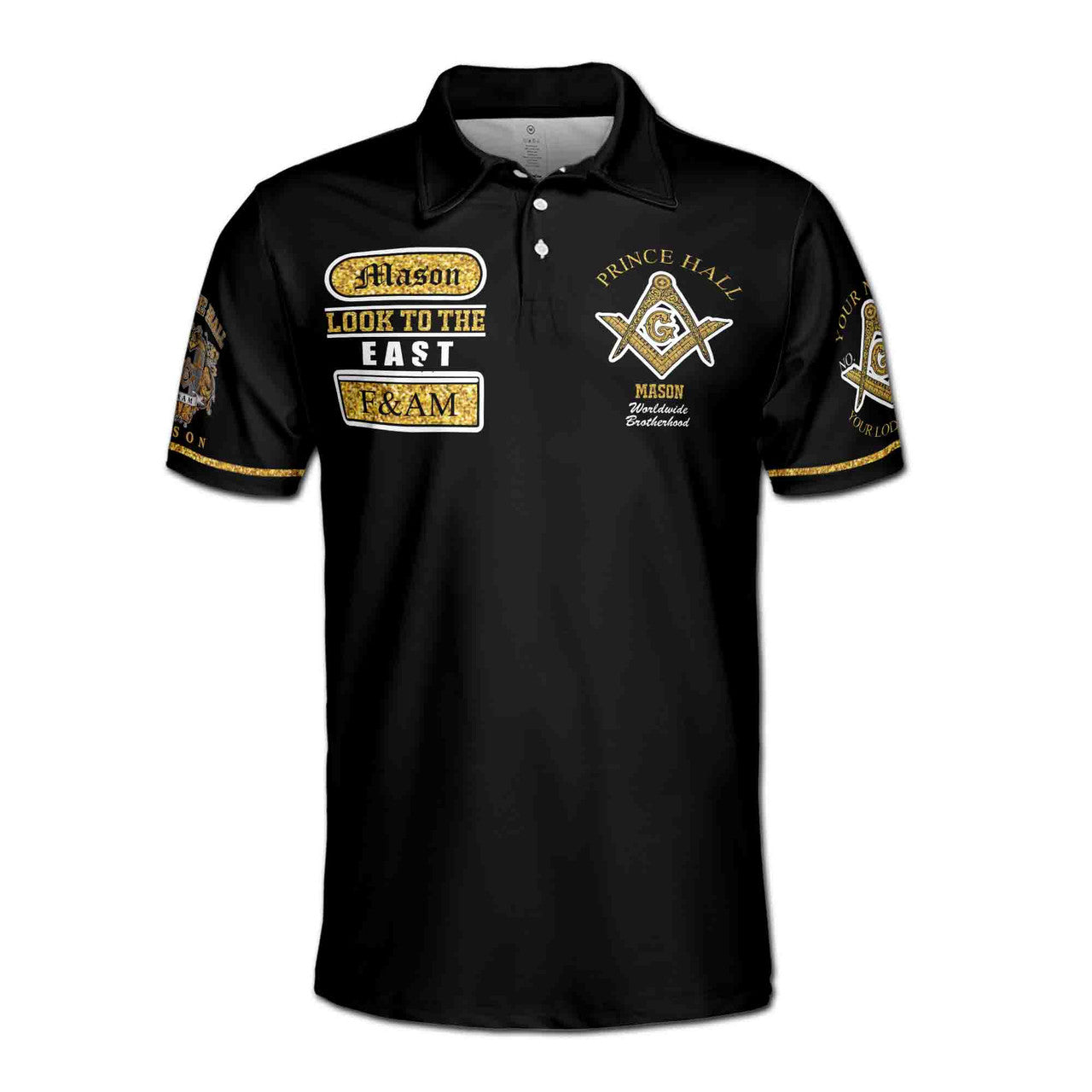 Freemasonry Prince Hall, Masonic Medieval Custom Name, Lodge Name and Number 3D Polo Shirt Size S-5XL - FUKAMASONIC