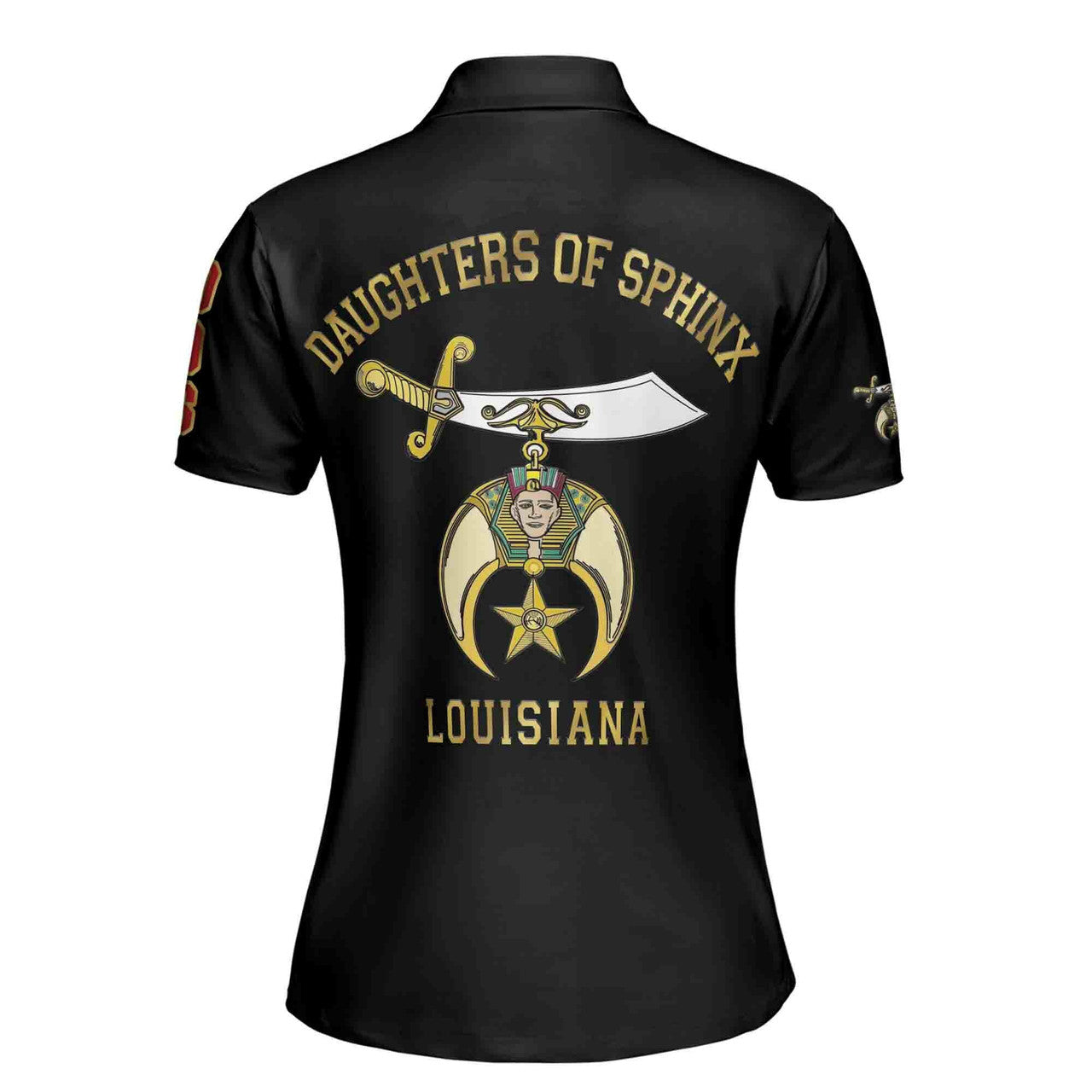 Customize Daughters of Sphinx Shriner Emblem, DOS Fraterner Degree Freemasonary Women's Polo Shirt S-5XL - FUKAMASONIC