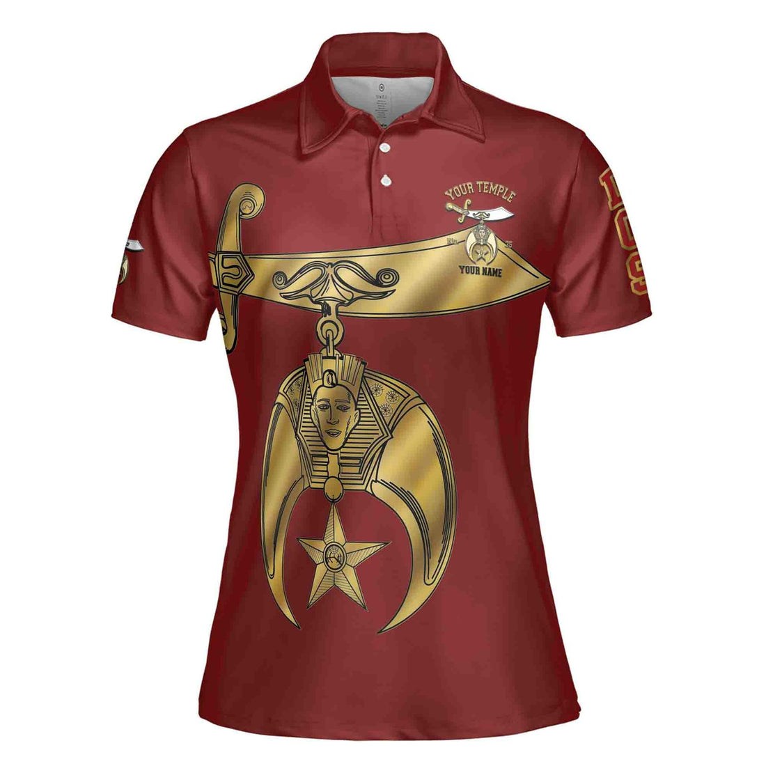 Customize Daughters of Sphinx Shriner Emblem, DOS Fraterner Freemasonary Women's Polo Shirt S-5XL - FUKAMASONIC