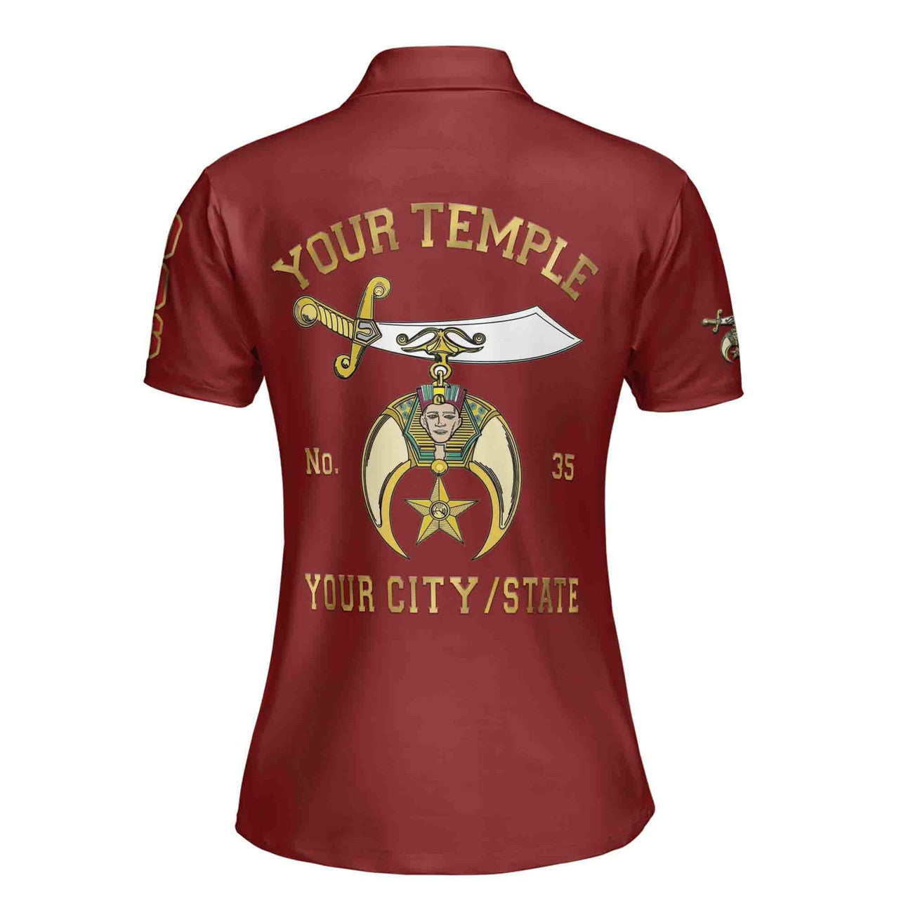 Customize Daughters of Sphinx Shriner Emblem, DOS Fraterner Freemasonary Women's Polo Shirt S-5XL - FUKAMASONIC
