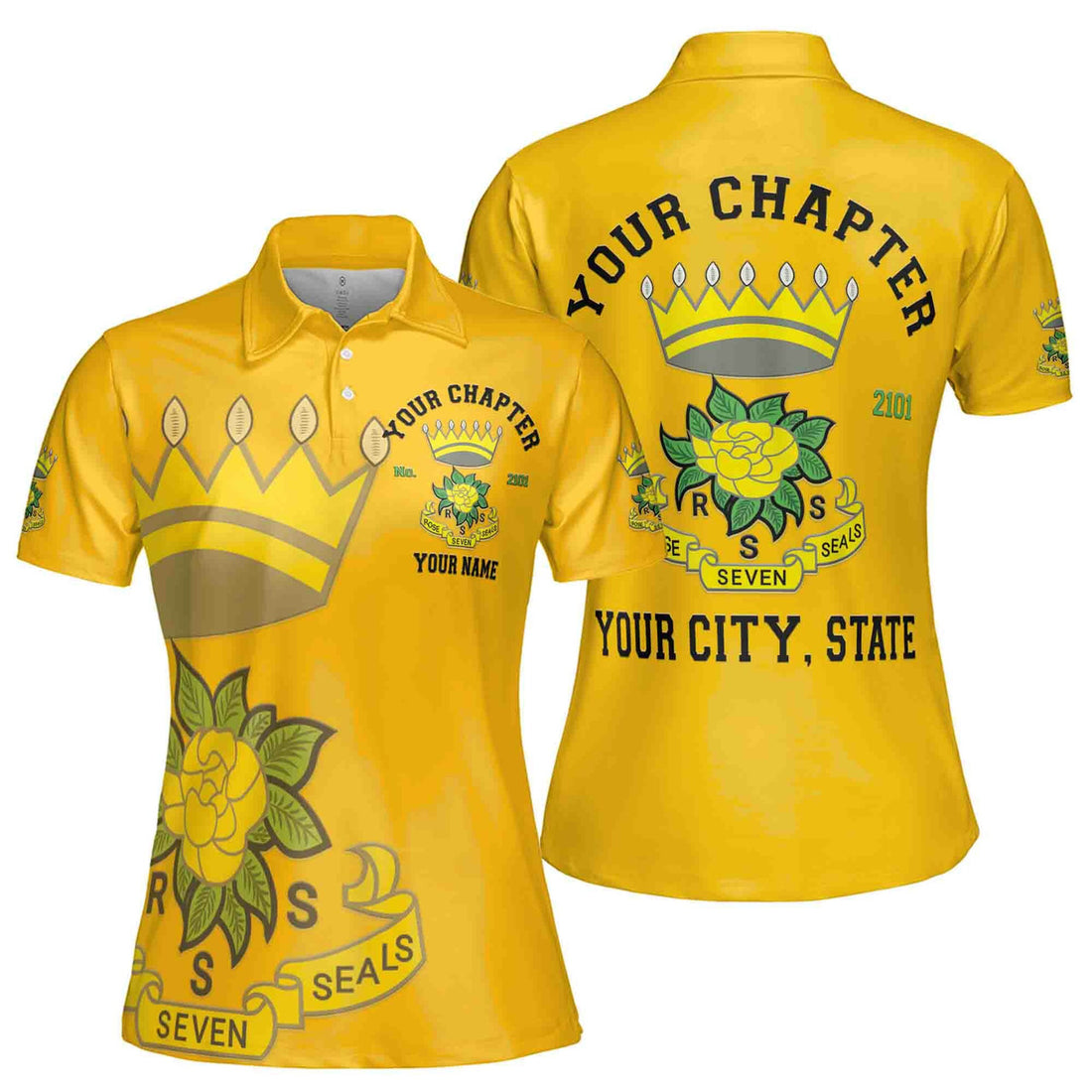 Customize Rose Of The Seven Seals DOS Fraterner Masonic Sisters Freemasonry Women's Polo Shirt S-5XL - FUKAMASONIC