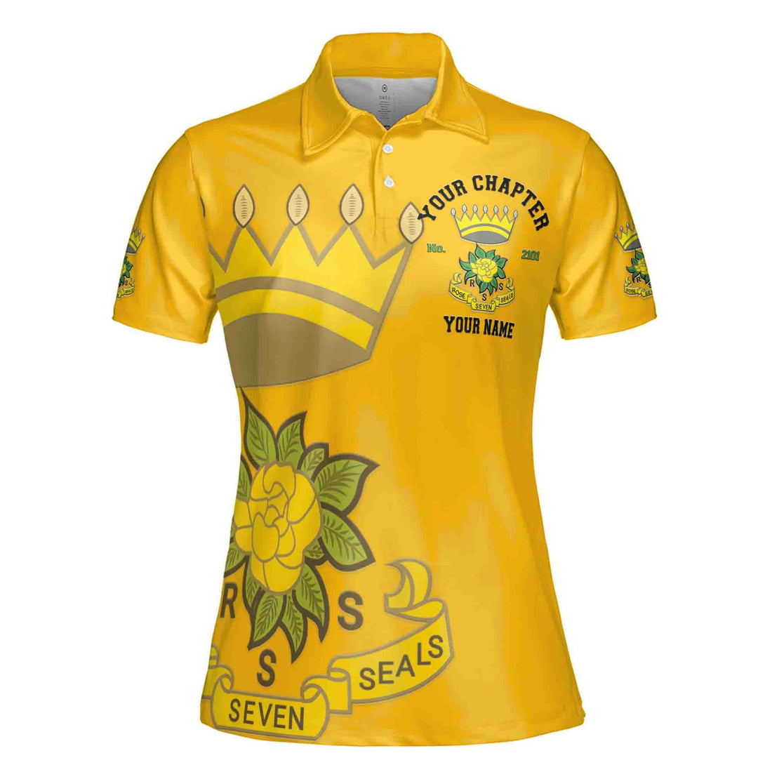 Customize Rose Of The Seven Seals DOS Fraterner Masonic Sisters Freemasonry Women's Polo Shirt S-5XL - FUKAMASONIC