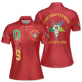 Customize Order of the Eastern Star OES Pentagon Down AF&AM Women's Polo Shirt S-5XL - FUKAMASONIC
