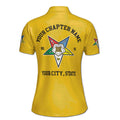 Customize Order of the Eastern Star OES Pentagon Down AF&AM Women's Polo Shirt S-5XL - FUKAMASONIC