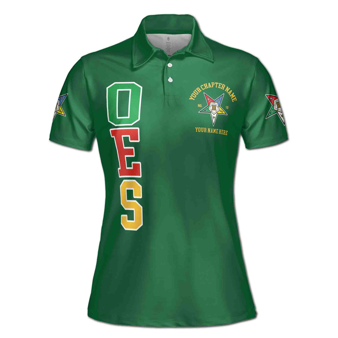 Customize Order of the Eastern Star OES Pentagon Down AF&AM Women's Polo Shirt S-5XL - FUKAMASONIC
