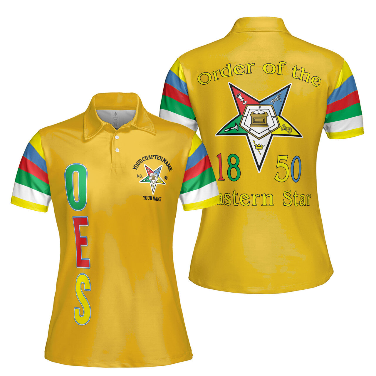 Personalized Order of the Eastern Star OES 1850 Women's Polo Shirt S-5XL - FUKAMASONIC