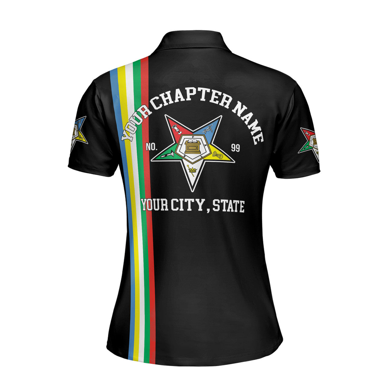 Custom Multi-color Order of the Eastern Star OES AF&AM Women's Polo Shirt S-5XL - FUKAMASONIC