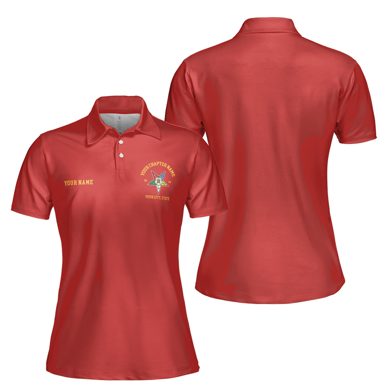 Personalized Order of the Eastern Star OES Multi Color Women's Polo Shirt S-5XL - FUKAMASONIC