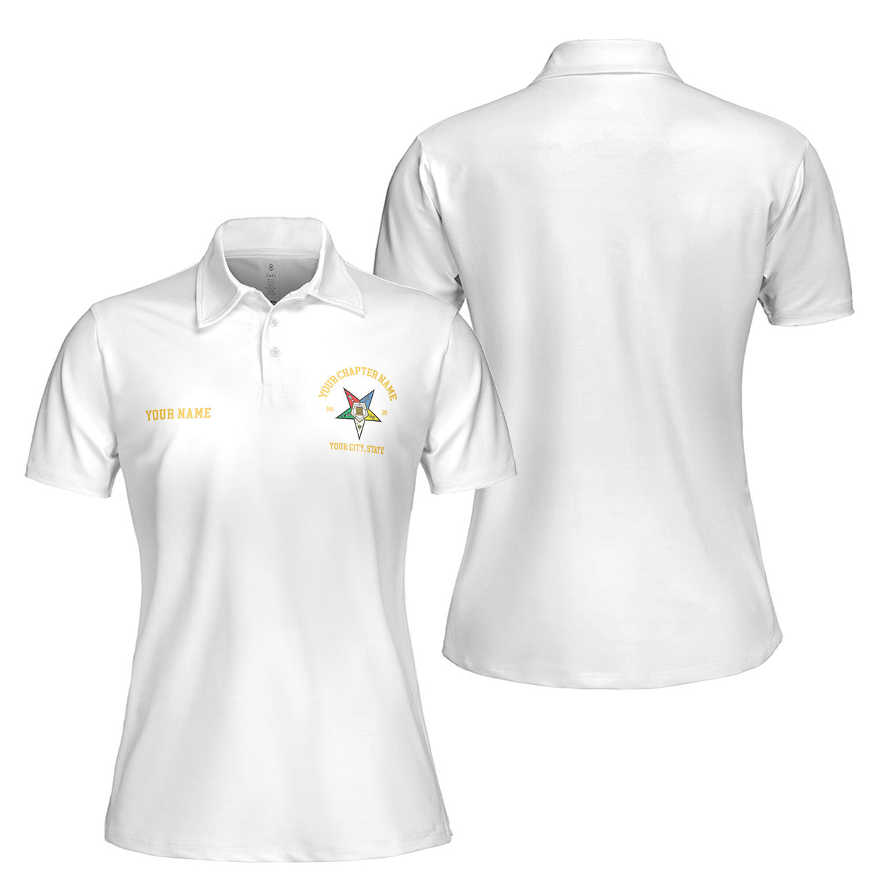 Personalized Order of the Eastern Star OES Multi Color Women's Polo Shirt S-5XL - FUKAMASONIC