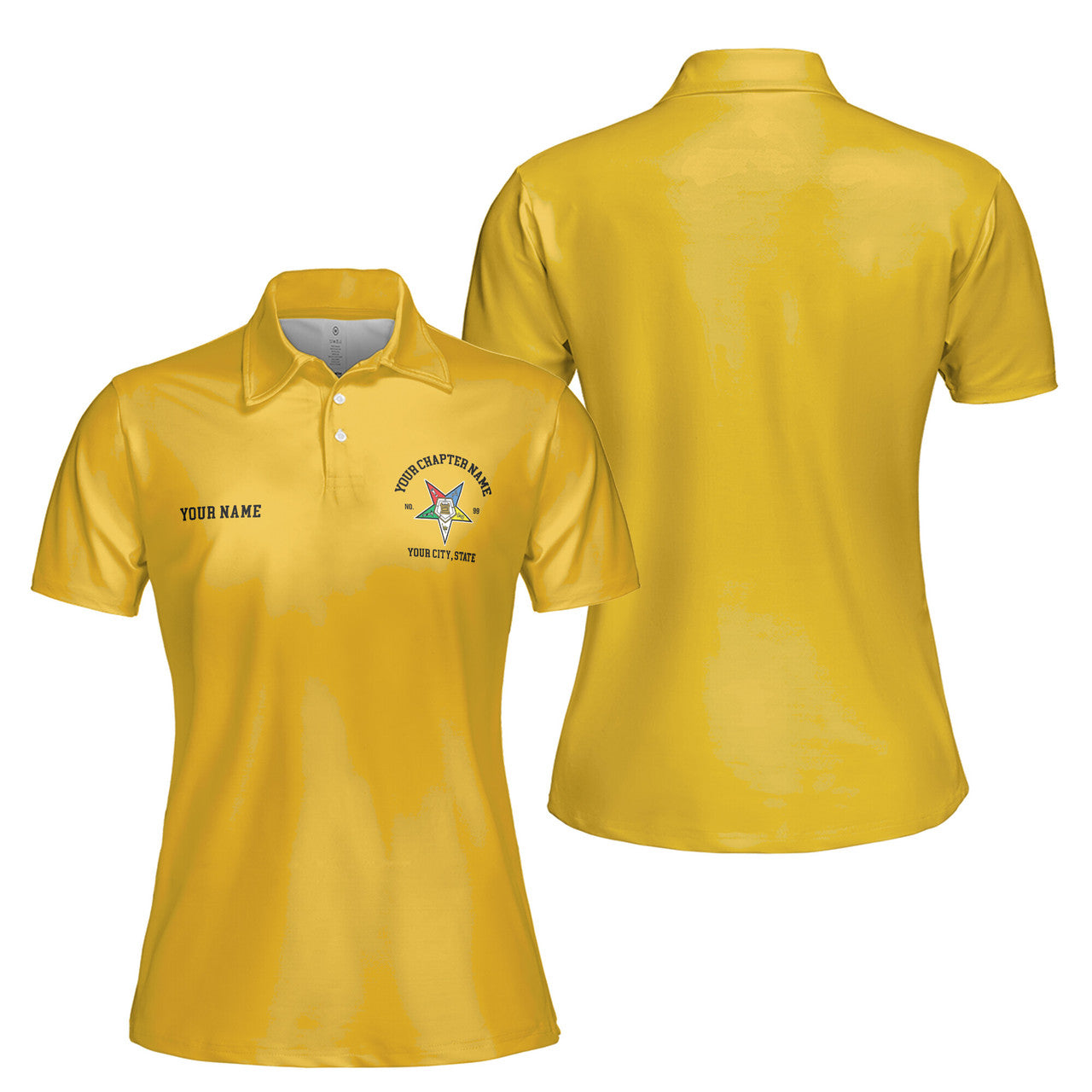 Personalized Order of the Eastern Star OES Multi Color Women's Polo Shirt S-5XL - FUKAMASONIC