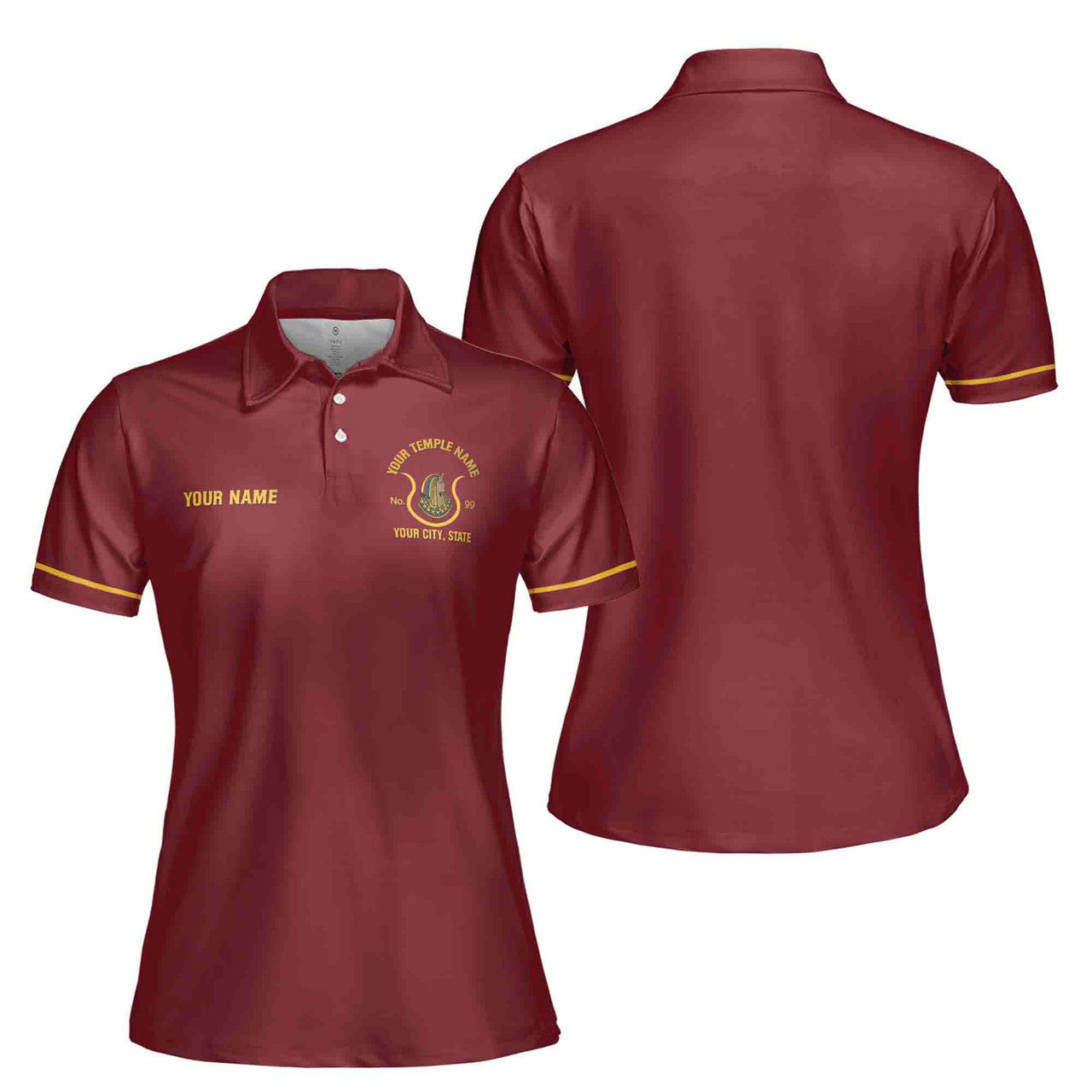 Personalized DOI Daughter of Isis Emblem Shriner Multi Color Women's Polo Shirt S-5XL - FUKAMASONIC