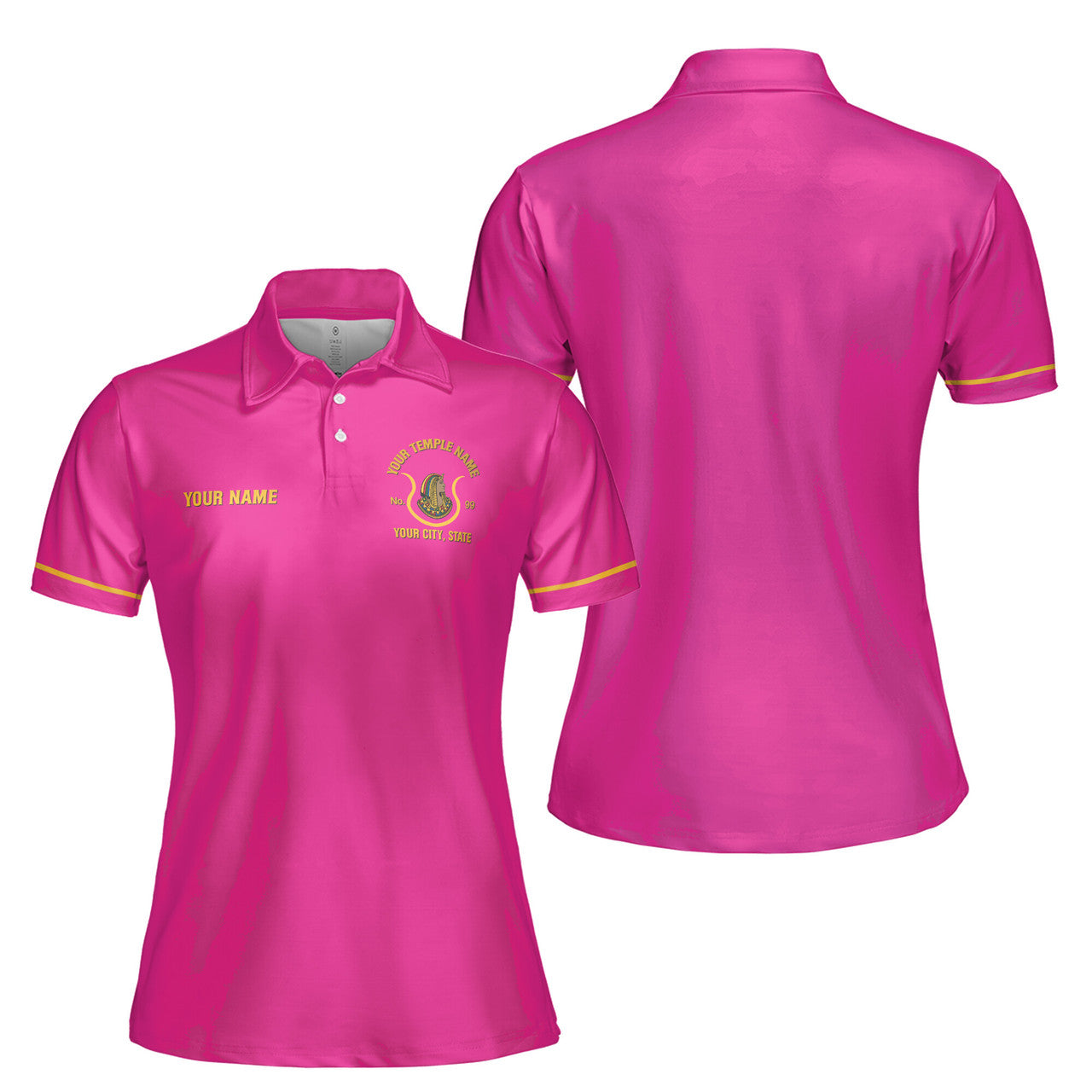 Personalized DOI Daughter of Isis Emblem Shriner Multi Color Women's Polo Shirt S-5XL - FUKAMASONIC