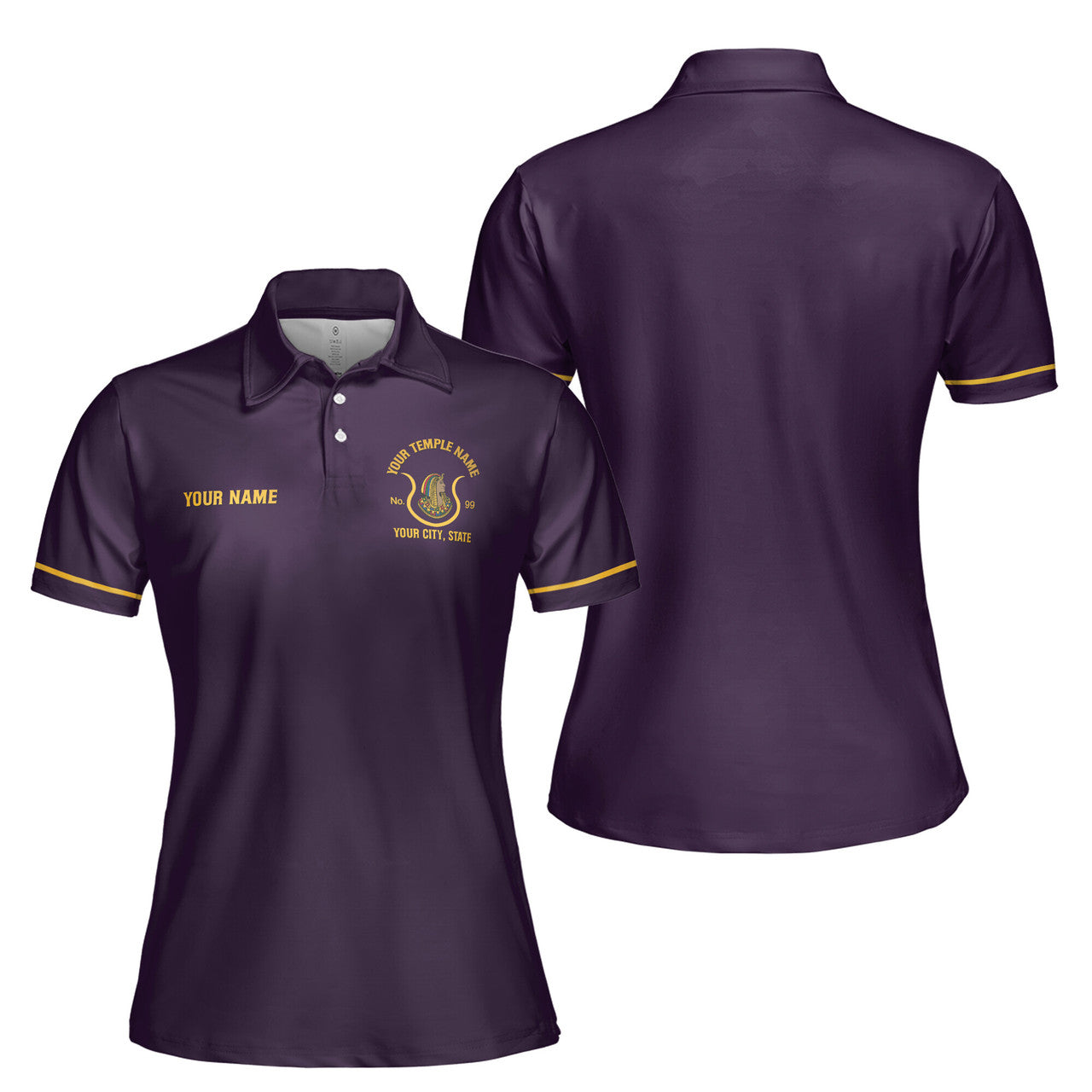 Personalized DOI Daughter of Isis Emblem Shriner Multi Color Women's Polo Shirt S-5XL - FUKAMASONIC