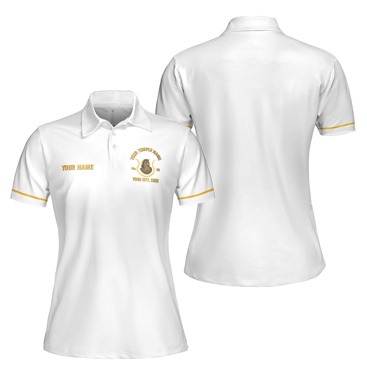 Personalized DOI Daughter of Isis Emblem Shriner Multi Color Women's Polo Shirt S-5XL - FUKAMASONIC