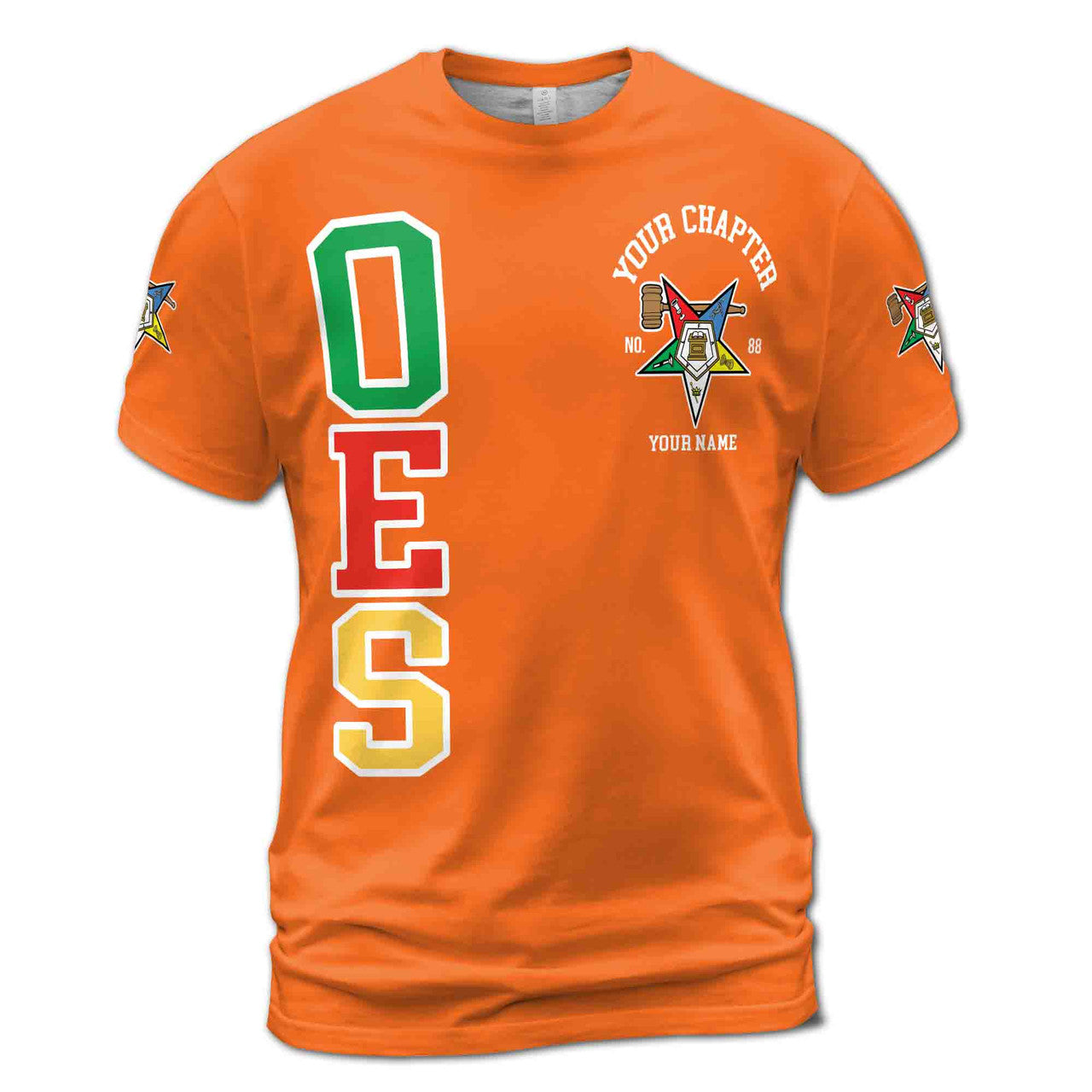 Custom Name Order of the Eastern Star Past Matron OES Gavel 3D T-Shirt S-5XL - FUKAMASONIC